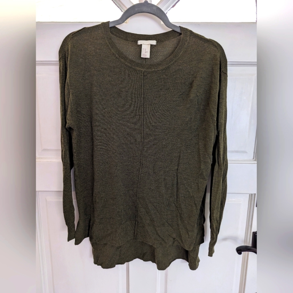 Oversized sheer green long sleeve sweater H&M